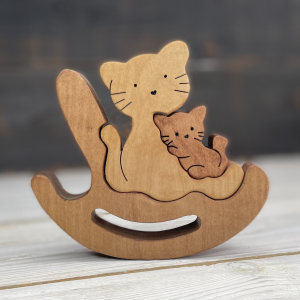 Деревянные развивающие игрушки для детей "Котики"