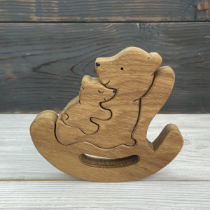 Деревянные развивающие игрушки Мишки-качалки
